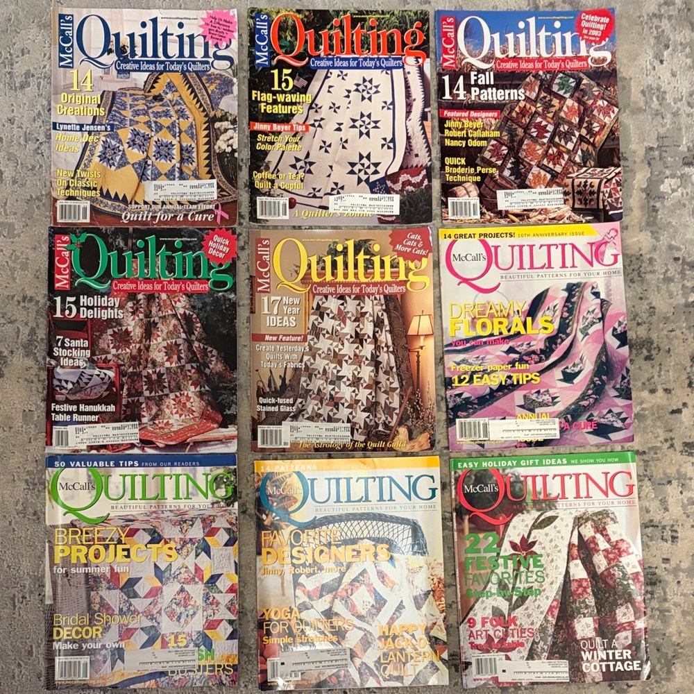 9! McCalls Quilting Magazine Publication Year 2002-2003